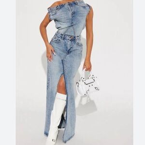 Fashion Nova Maxi Classic Blue Denim Women's Jeans Large